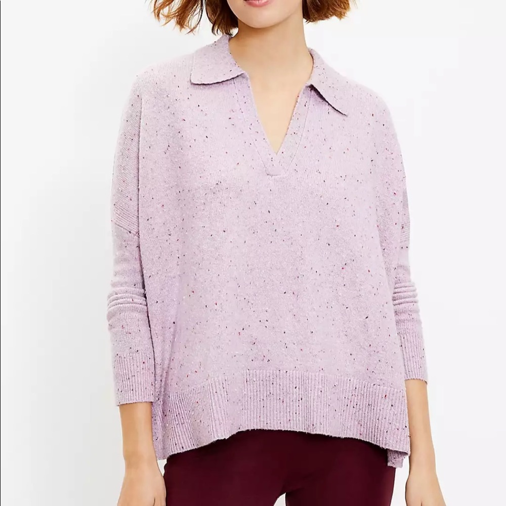 Loft Lilac Polo Sweater